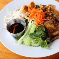 Saigon Salad [Bun Salad] · Rice vermicelli, sprouts, cucumber, mint, cilantro, lettuce, crispy shallots, and peanuts. S...