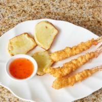 Tôm Lăn Bột - Shrimp Tempura · 3 pc. Deep fried shrimps and sweet potato.