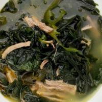 Mi-Yeok-Gook (Seaweed Soup) · Seaweed soup with beef or vegetable broth. Served with rice.