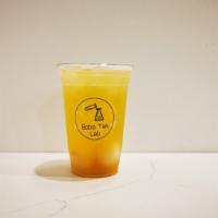 Lychee Green Tea · lychee syrup, lychee fruit, jasmine green tea