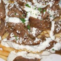Gyro Fries · Gyro meat on top of greek fries