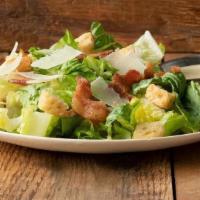 Side Bacon Caesar Salad · Crisp romaine topped with house-made croutons, applewood smoked bacon, shaved parmesan, and ...