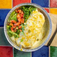 Beans, Rice & Cheese Smothered Burrito · 