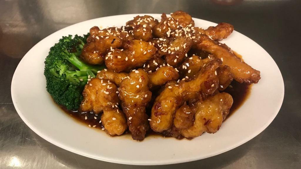 Sesame Chicken Dinner · Chicken sauteed with special sesame sauce. Spicy.