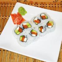 Philadelphia Sushi Roll · Smoked salmon, cream cheese, avocado, and sesame seed.