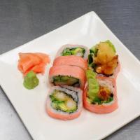 Shrimp Tempura Sushi Roll · Tempura shrimps, avocado, and cucumber rolled in soy paper.