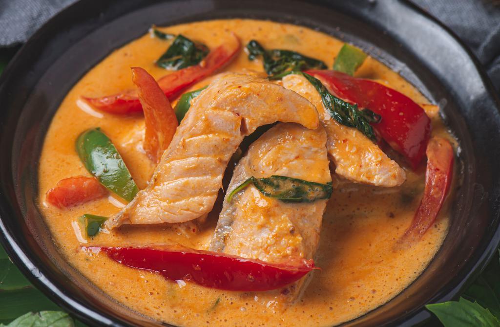 Salmon Curry · We’ve combined the best of the Northwest and Thailand to create this delectable dish of salmon and red curries.