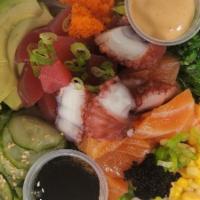 Sashimi Bowl · assorted sashimi on bed of sushi rice