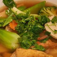Blossom Pho · Most popular. Sliced beef, Vietnamese hams, carrot, mushroom, and tofu rice noodle. Served w...