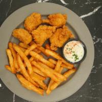 Chicken Nuggets · Crispy nuggets served with choice of side, and choice of drink.