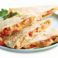 Quesadilla · Grilled crisp in your choice of flour, whole wheat, spinach, or tomato basil tortilla loaded...