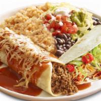 1 Enchilada And 1 Taco Platter · 1 enchilada and 1 taco stuffed with your choice of protein with rice and beans, sour cream, ...