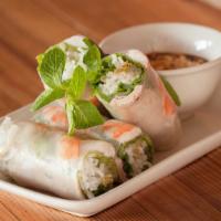 Gỏi Cuốn - Salad Rolls (Gf) · Wrapped in rice paper with vermicelli noodles, lettuce, mint, and bean sprouts.  Served with...