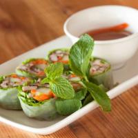 Heo Cuốn- Grilled Pork Rolls · Wrapped in rice paper with grilled pork, lettuce, cucumbers, mint, and pickled carrots