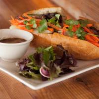 Bánh Mì - Vietnamese Sandwiches · Local French baguette stuffed with pickled daikon & carrots, cucumbers, cilantro, Maagi soy ...