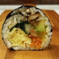 Mushroom & Avocado · Seaweed, white rice, shiitake mushroom, avocado, cucumbers, eggs, carrots, pickled radish, s...