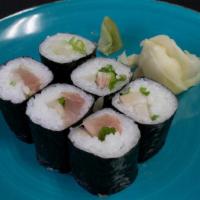 Negihama (Yellowtail) Maki · Consuming raw or undercooked meats, poultry, seafood, shellfish, or eggs may increase your r...
