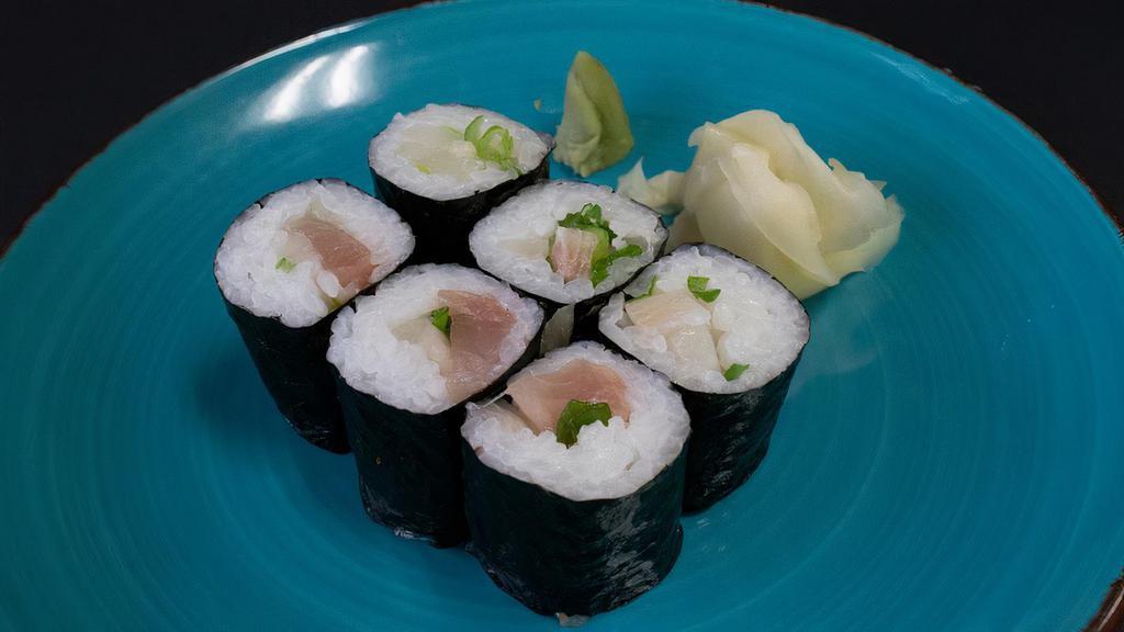 Negihama (Yellowtail) Maki · Consuming raw or undercooked meats, poultry, seafood, shellfish, or eggs may increase your risk of food-borne illness, especially if you have certain medical conditions.