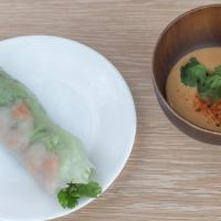 1 Shrimp Salad Roll · Rice paper wrap with butter leaf lettuce, cucumber, cilantro, vermicelli noodles, and mint.