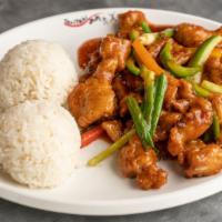 General Tao'S Chicken · Served with steamed rice.