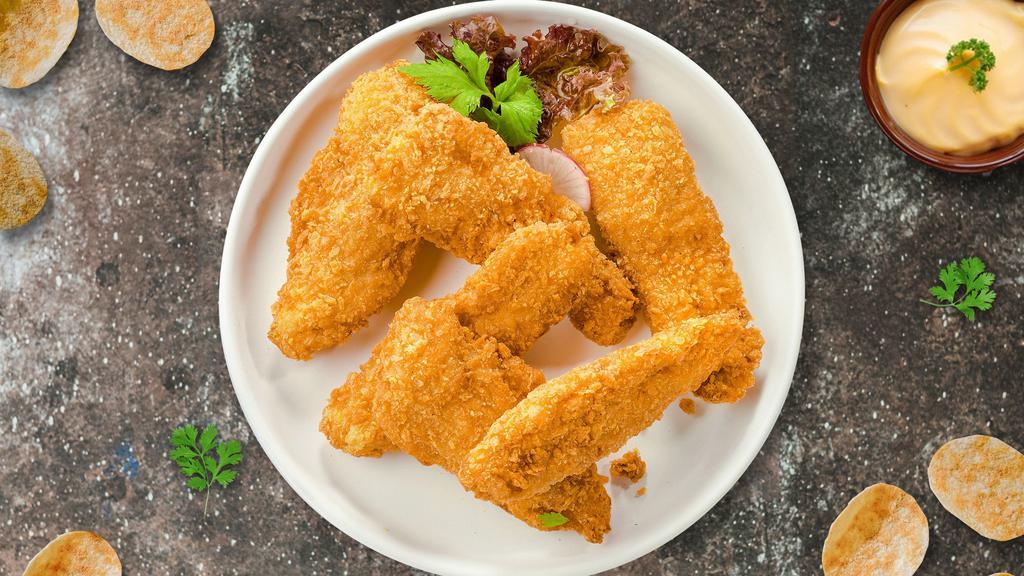 Chicken O'Cluck Tenders · Chicken tenders breaded and fried until golden brown. Served with your choice of dipping sauce.