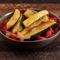 Add Fresh Grilled Vegetables For 4 · Grilled zucchini, squash, roasted red peppers,
red onions and asparagus (40 cal)