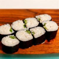 Blue Crab Maki Roll · Ho So Maki style, Blue Crab with Japanese Mayonnaise, Sushi Rice (inside), Seaweed (outside)