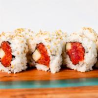 Spicy Tuna Roll · Spicy Chopped Tuna, Cucumber, Spicy Mayonnaise, Sushi Rice, Seaweed, and Sesame Seed