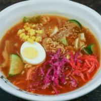 Regular (Mild Or Spicy) Ramen · A classic favorite in your choice of mild or spicy broth