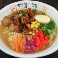 Kokomen Clean Spicy Ramen · Grilled chicken in a subtle spicy broth with sliced red peppers and mixed vegetables