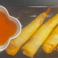Prawn In A Blanket (8 Pieces) · Seasoned prawn wrapped in rice paper deep fried and served with plum sauce