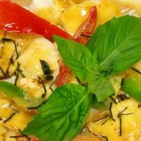 Panang Curry · Meat or tofu with spicy Panang curry, coconut milk, basil, and bell peppers