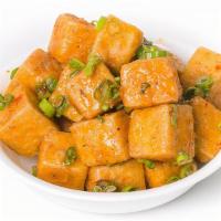 Crispy & Sticky Tofu · crispy tofu coated in sweet chili ⓥ