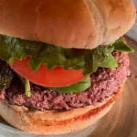 Beyond Burger · Plant Based Patty | Arugula | Vine Ripe Tomato | Red Onion| Avocado Crème | Brioche Bun