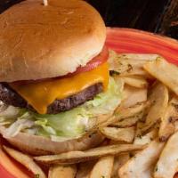 All American · Choice of angus beef or grilled chicken cheddar. Romaine, vine ripe tomato, red onion, garli...