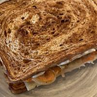 Mckinley Patty Melt · 1/2 Lb. Patty with caramelized onions, melted havarti, house thousand island on marble rye.