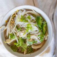 #1. Chicken Pho  (Medium) · Pho noodle soup with shredded all-natural chicken