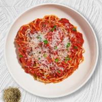 Updown Spaghetti With Tomato Sauce · Fresh spaghetti served with a tomato sauce and your choice of toppings.