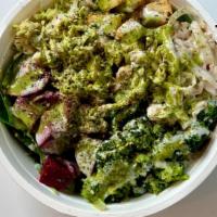 The Wild One · Mixed greens, ginger beets, urfa sweet potato, lemony brussel sprouts, sumac cabbage, sesame...