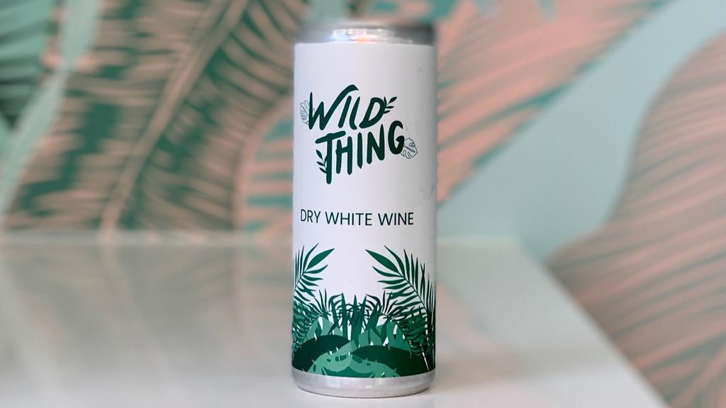 Wild Thing Dry White Wine Can · 250ml Can. Wild Thing Dry White. 100% 2020 Riesling. Willamette Valley, OR

Single-vineyard bone dry Riesling from the Willamette Valley. White peach, green apple, wet rock. Lip smacking and refreshing!