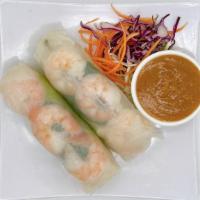 2 Shrimp Salad Rolls (2)(Gf) · Lettuce,bean sprout,vermicelli,basil wrapped in soft rice paper and served with peanut sauce