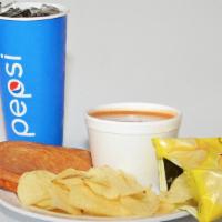 Meal Deal #3 · Grilled Cheese Sandwich, Tomato Soup Chips, Drink