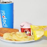 Meal Deal #1 · Grilled Cheese, chips, 20oz drink, kiddie cup ice cream