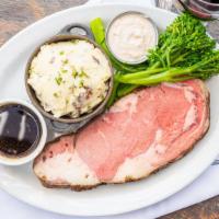 Smoked Prime Rib · 4 hour smoked prime rib, goat cheese mashed potatoes, broccolini 
(served after 4 pm daily, ...