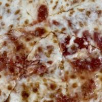 Cheese Pizza · Tomato sauce, diced mozzarella and grana padano.