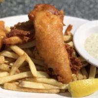 Wasatch Fish & Chips · Beer battered cod and fries.