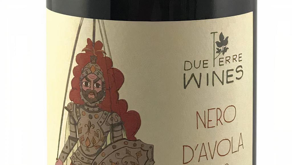 Nero D'Avola - Due Terre – 2018 · This super fresh, certified organic Sicilian bottling is made of 100% Nero d'Avola, one of Sicily's signature grape varieties. Grown at a very high elevation, this is a crisp, crunchy, vivid expression of Nero d'Avola that shows exceptional purity and chalky minerality. Expect a bright purple, floral palate full of lush boysenberry and blueberry fruit.