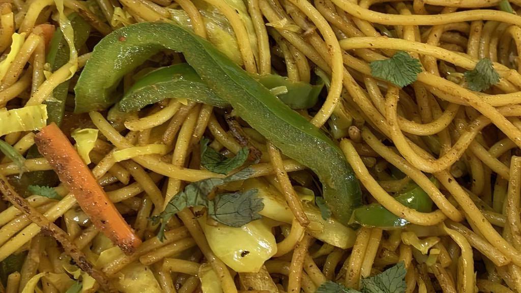 Vegetable Chow Mein Noodles · Special noodles served with onion, cabbage, green pepper, carrot, and special spices.