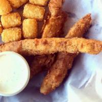 Beer Tenders · Made to order crispy beer battered chicken strips served with your choice of buffalo, BBQ, K...