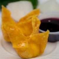Cheese Wontons (5Pcs) · 5 pieces of our fried crab and cream cheese favorites come with hibiscus and sour cream dipp...